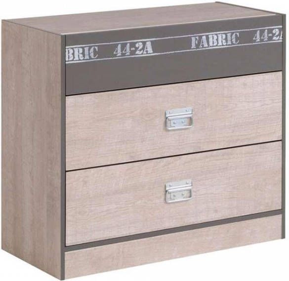 Actona Ladekast Fabric eikenkleur/grijs 76, 3x87x39, 8 cm Leen Bakker