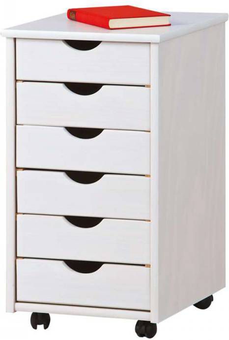 Leen Bakker Ladekast Simon wit 65x36x40 cm