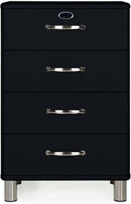 Tenzo ladekast Malibu 4 lades zwart 92x60x41 cm Leen Bakker