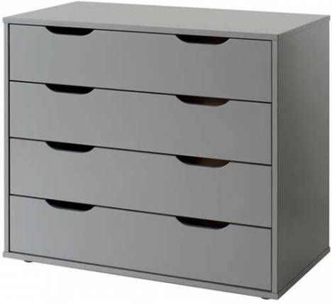 Vipack commode Pino 4 lades grijs Leen Bakker