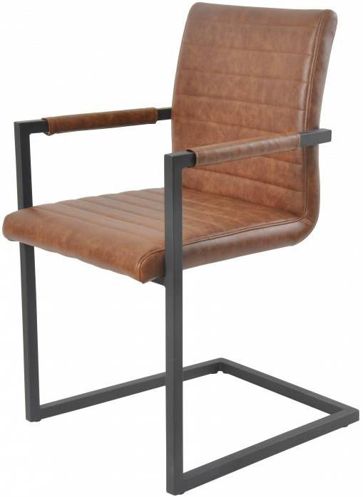 SalesFever Vrijdragende stoel met breedtestiksels op rug en zitgedeelte, stoel met armleuningen(set, 2 stuks )