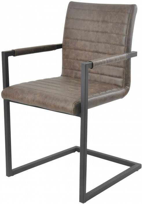 SalesFever Vrijdragende stoel met breedtestiksels op rug en zitgedeelte, stoel met armleuningen(set, 2 stuks )