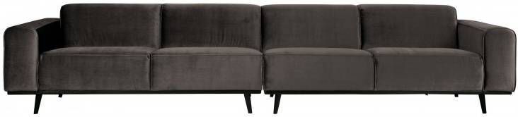 BePureHome Bank 'Statement' 4 zits xxl, Velvet, kleur Taupe