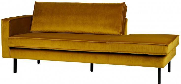 BePureHome Daybed 'Rodeo' Links, Velvet, kleur Oker