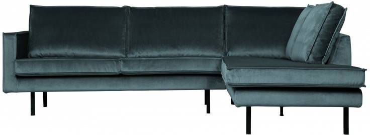 BePureHome Hoekbank 'Rodeo' Rechts, Velvet, kleur Teal