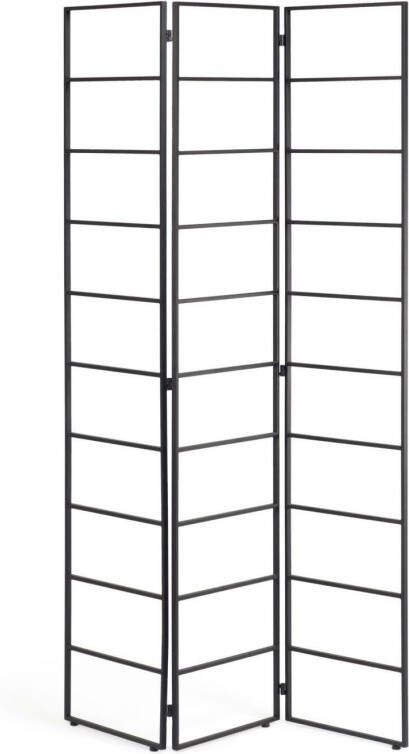 Kave Home Kamerscherm Ondine van zwartkleurig metaal 124, 5 x 184 cm