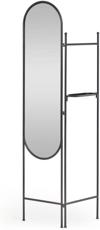 Kave Home Kamerscherm Vaniria van zwart metaal 82 x 183 cm