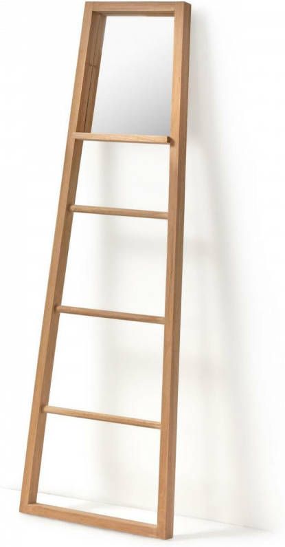 Kave Home Fiavina spiegel handdoekenrek massief mahoniehout 55 x 180