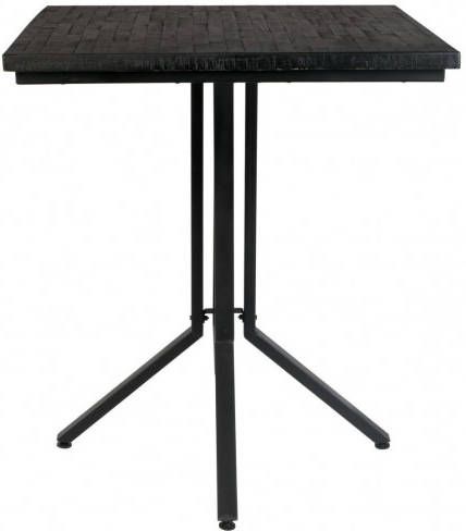 24Designs Nolan Bartafel Vierkant 75x75x110 Teakhout Naturel Zwart