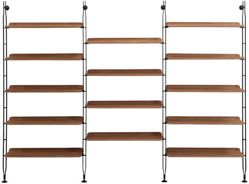 Kartell Adam Wood Wandkast 14 planken/4 staanders Donker hout