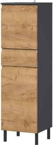 GERMANIA Halfhoge kast Scantic Breedte 34 cm, badkamerkast, 2 deuren, 1 lade, deurdemper, greeploze look, MDF fronten