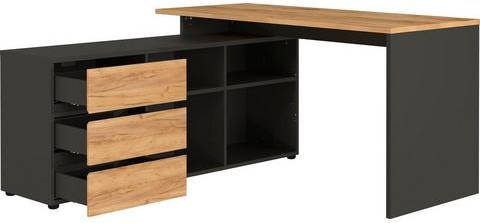 GERMANIA Hoekbureau Lissabon met geïntegreerd dressoir, rechts of links te monteren