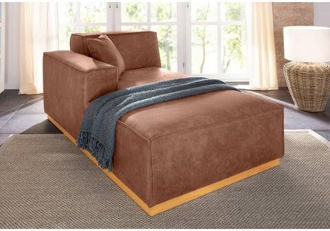 Home affaire Récamier Terry met open opstaande naad en houten onderstel