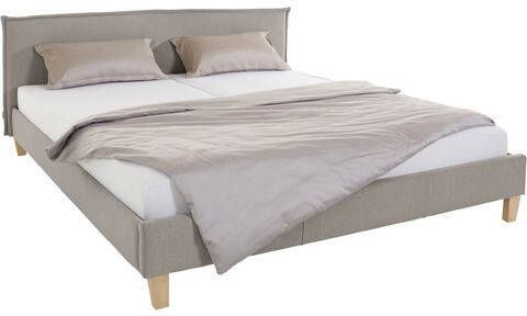 OTTO products Bekleed ledikant Heddi in 5 breedten van 90 cm 200 cm, bies bij het hoofdbord, structuurstof van gerecycled materiaal