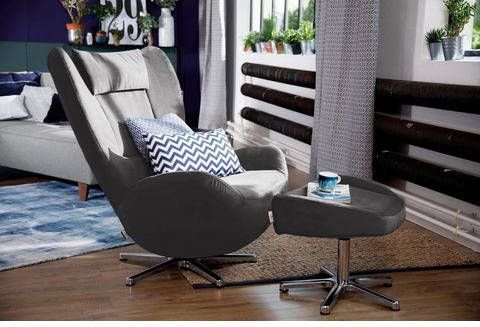 Tom Tailor Hocker TOM pure met metaal draaivoet in chroom