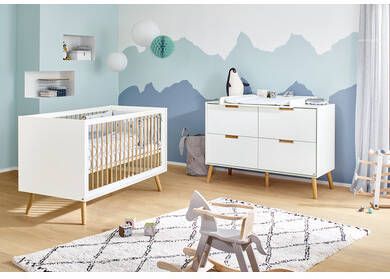 Pinolino ® Babymeubelset Edge met kinderbed en commode, made in europe(voordeelset, 2 stuks )