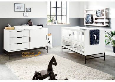 Pinolino ® Babymeubelset Staal extra breed, met kinderbed en commode, made in europe(voordeelset, 2 stuks )