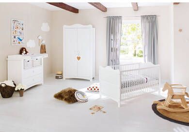 Pinolino ® Complete babykamerset Florentina breed, met kinderbed, kast en commode, made in europe(set, 3 stuks )