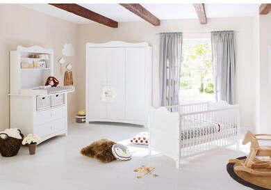 Pinolino ® Complete babykamerset Florentina breed groot met rekopzet, made in europe, met kinderbed, kast en commode(set, 4 stuks )