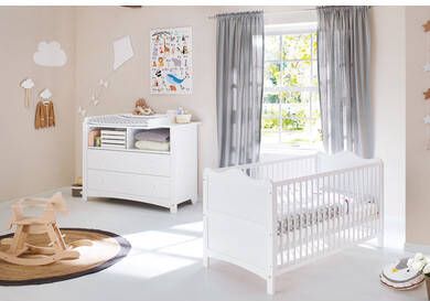 Pinolino ® Babymeubelset Florentina extra breed, met kinderbed en commode, made in europe(voordeelset, 2 stuks )