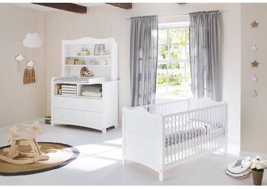 Pinolino ® Babymeubelset Florentina extra breed met rekopzet, met kinderbed en commode, made in europe(voordeelset, 2 stuks )