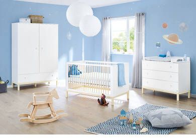 Pinolino ® Complete babykamerset Skadi breed, met kinderbed, kast en commode(set, 3 stuks )