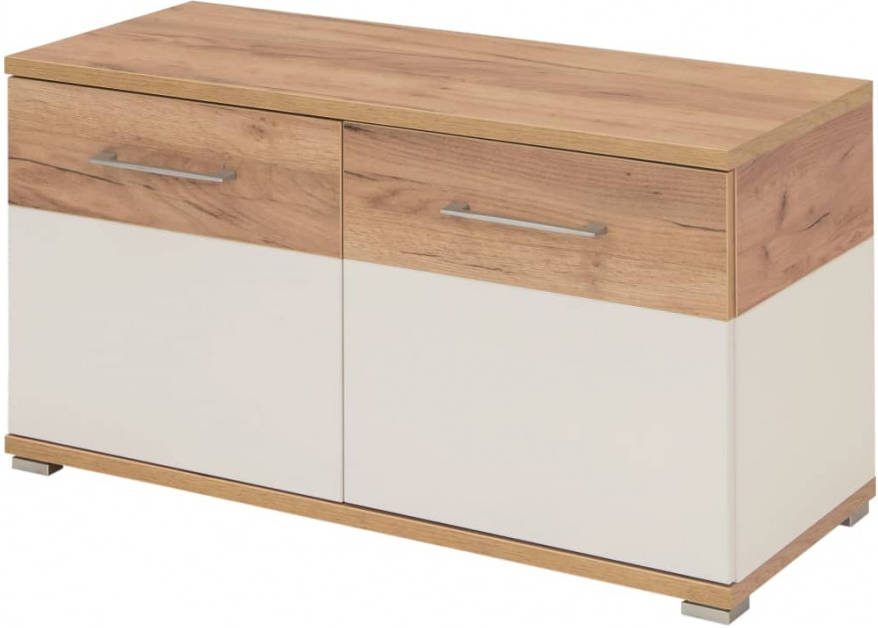 Germania Schoenenkast Topix 96x40x50, 4 cm wit en eikenkleurig