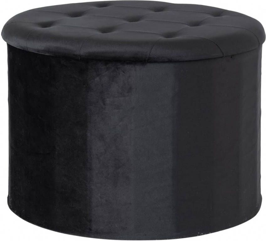 vidaXL House Nordic Turup Pouf Turup Pouf Met Opbergruimte In Zwart Fluweel