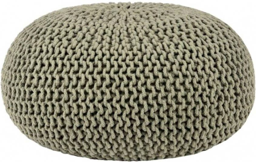 LABEL51 Poef 'Knitted', 70 x 35cm, kleur Groen