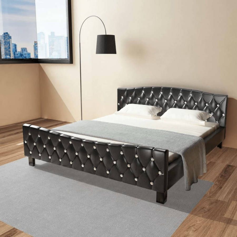 vidaXL Tweepersoonsbed met matras kunstleer 180x200 cm