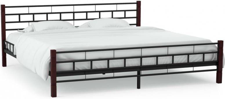 VidaXL Bedframe met lattenbodem houten poten metaal 160x200 cm