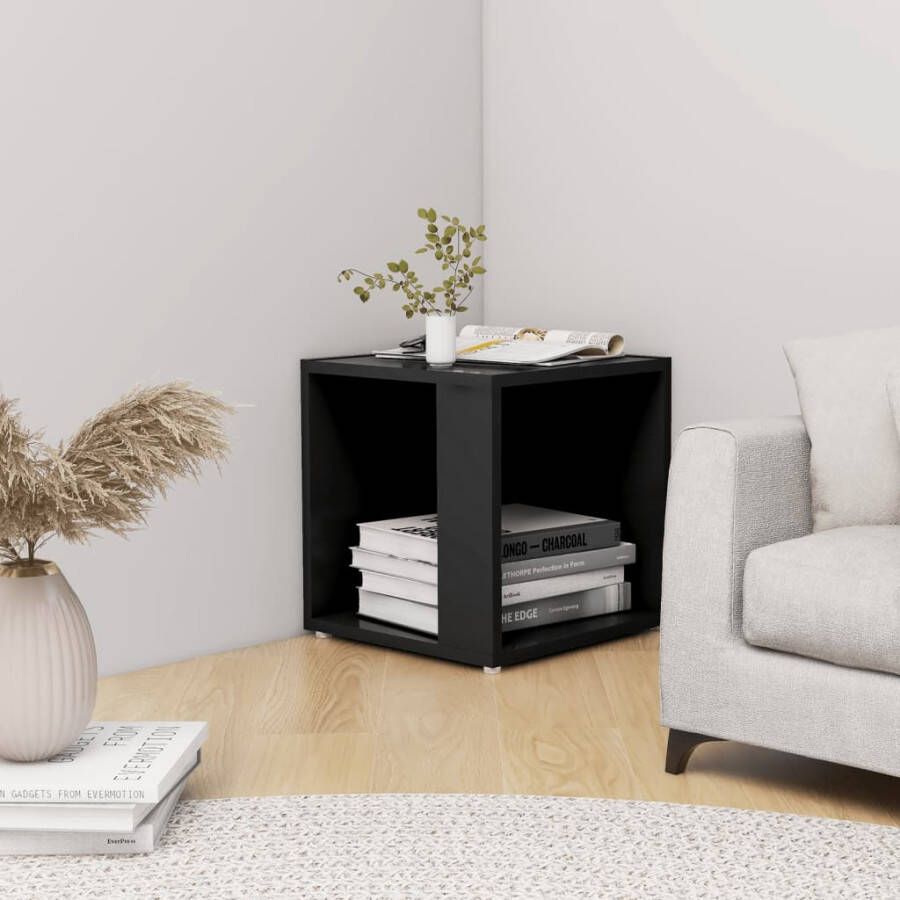 VIDAXL Bijzettafel 33x33x34, 5 cm spaanplaat zwart
