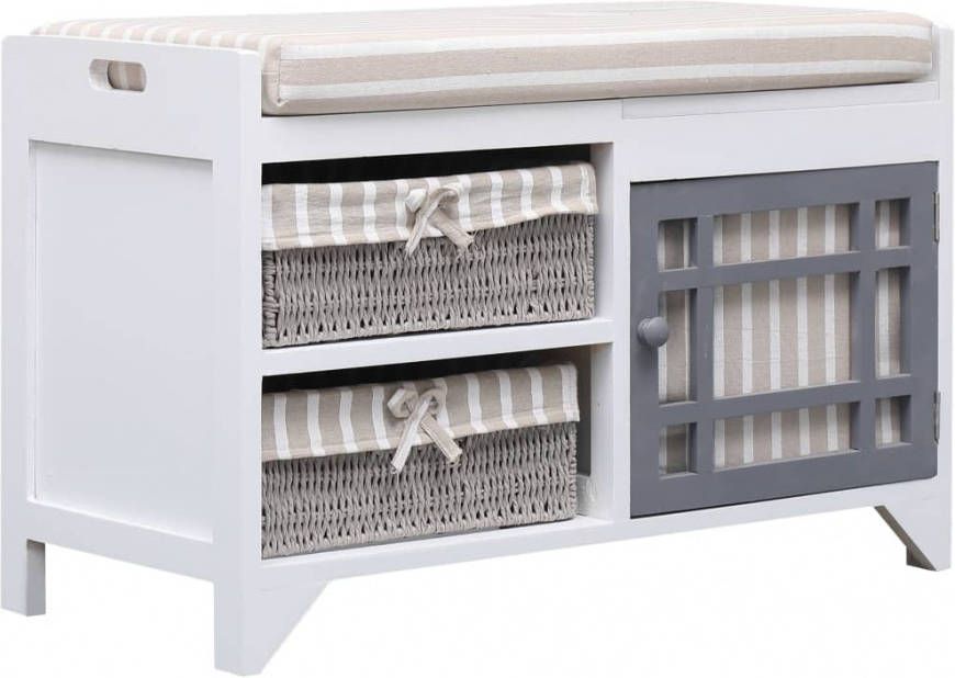 VIDAXL Halbank 70x33, 5x45 cm paulowniahout wit