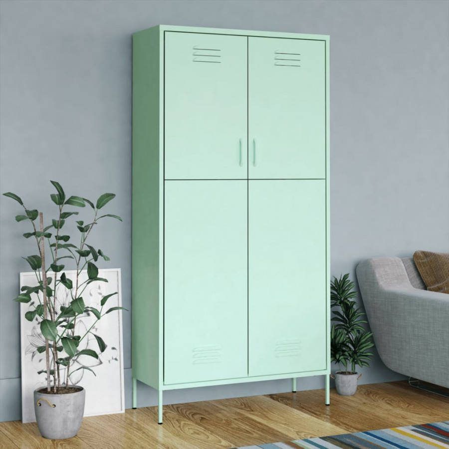 VIDAXL Kledingkast 90x50x180 cm staal mintkleurig