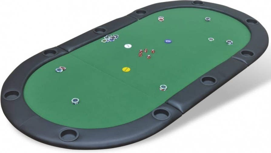 VIDAXL Poker tafelblad voor 10 spelers inklapbaar groen