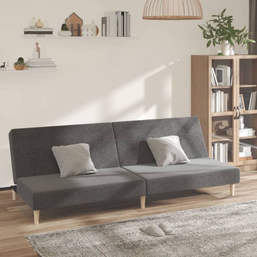 VIDAXL Slaapbank 2 zits stof lichtgrijs