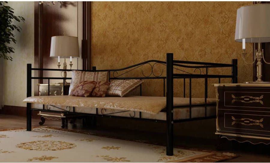 vidaXL 1 persoons bed van metaal 90 x 200 cm.
