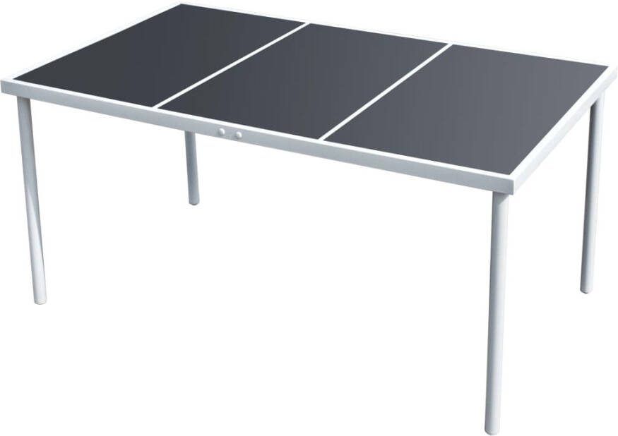 VIDAXL Tuintafel 150x90x74 cm staal zwart