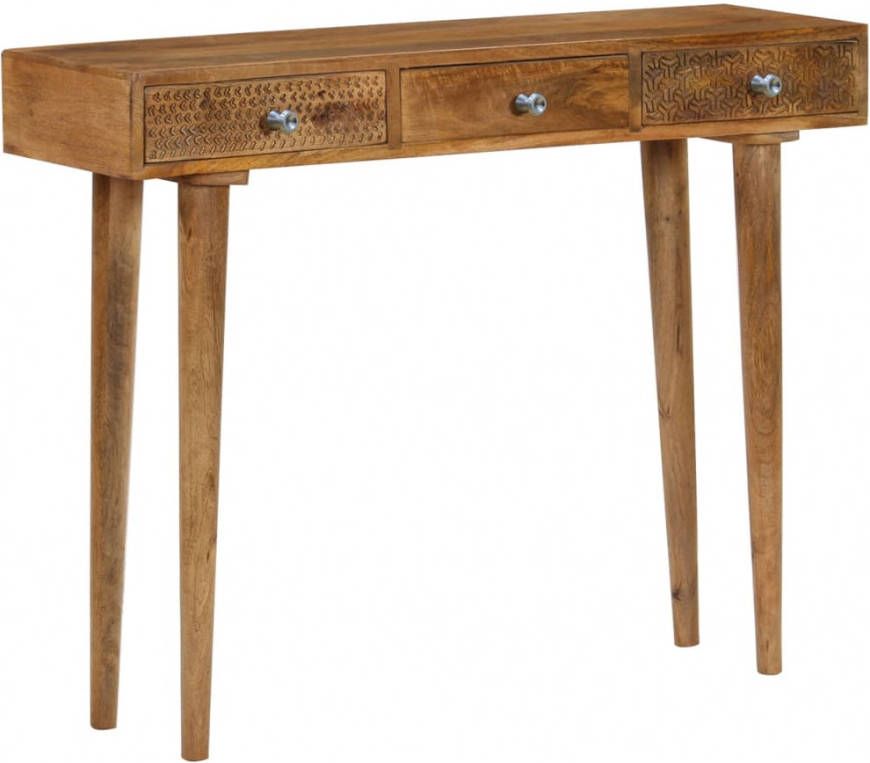 VIDAXL Wandtafel 102x30x79 cm massief mangohout