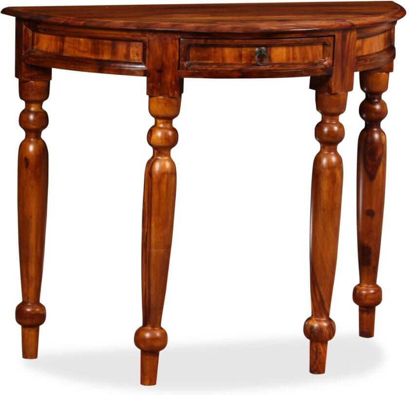 vidaXL Wandtafel halfrond 90x40x76 cm massief sheesham hout