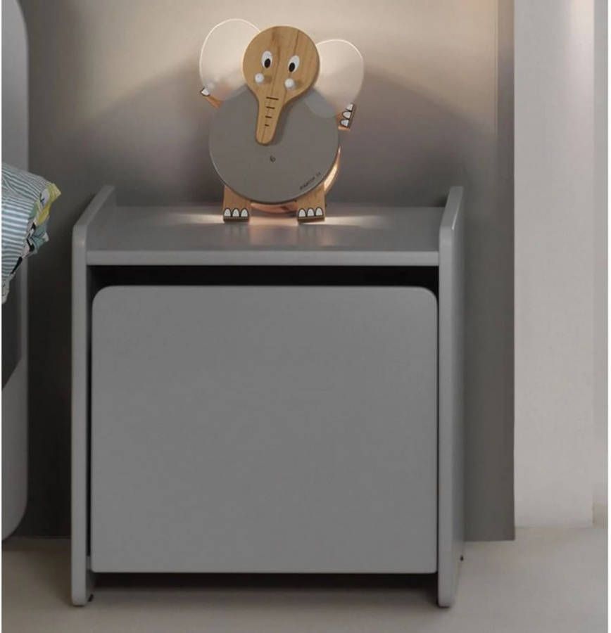 Vipack nachtkastje Kiddy 1 deur grijs Leen Bakker