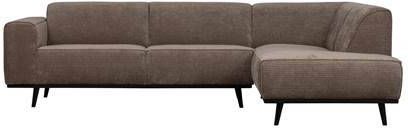 Be Pure Home Hoekbank Statement rechtsvoorstaand platte brede rib taupe