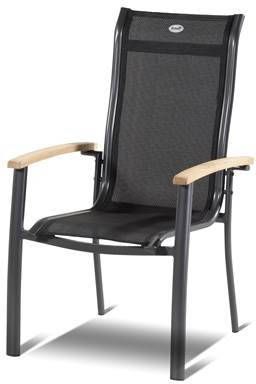 Hartman Alice Stapelstoel Xerix Aluminium Met Antraciet Textileen En Teakhouten