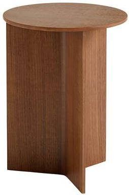 HAY Slit Round Bijzettafel Hout Hoog Walnut