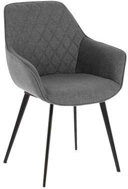 Kave Home Eetkamerstoel 'Amira' Stof, kleur Lichtgrijs