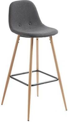 Kave Home Barkruk 'Nolite'(zithoogte 75cm ), kleur donkergrijs