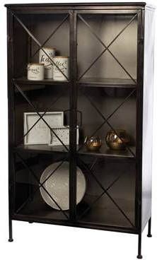 Riverdale Vitrinekast Aspen Grijs 143 Cm Metaal