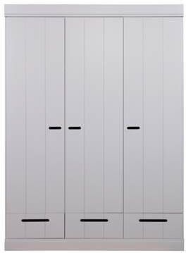 WOOOD Kledingkast 'Connect' 3 deuren en 3 laden, kleur betongrijs