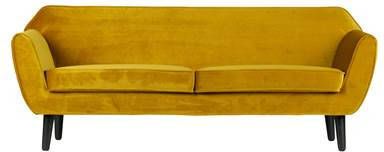 WOOOD 2 zits Bank 'Rocco' Velvet, kleur Okergeel