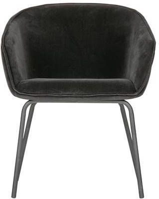 WOOOD Eetkamerstoel Sien zwart velvet set van 2